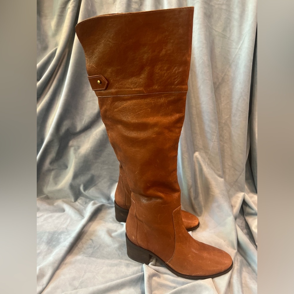 New Madewell Brown Leather Over-the-Knee Boot size 7 sold out $298